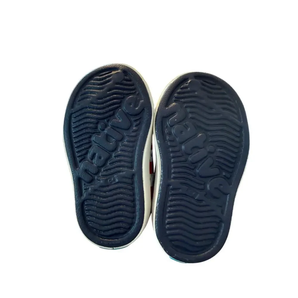 Native Unisex Red Blue Jefferson Print USA Shoes Size 4